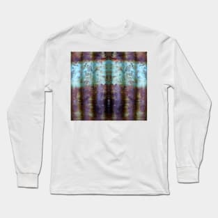 Corrugated Abstract in Purple and Blue - by Avril Thomas Long Sleeve T-Shirt